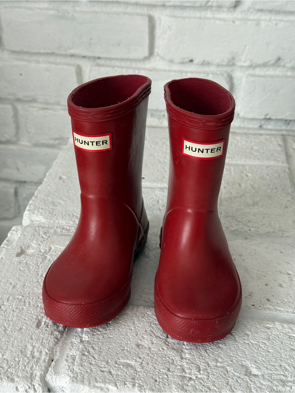 Hunter Kids Red Waterproof Rain Boots